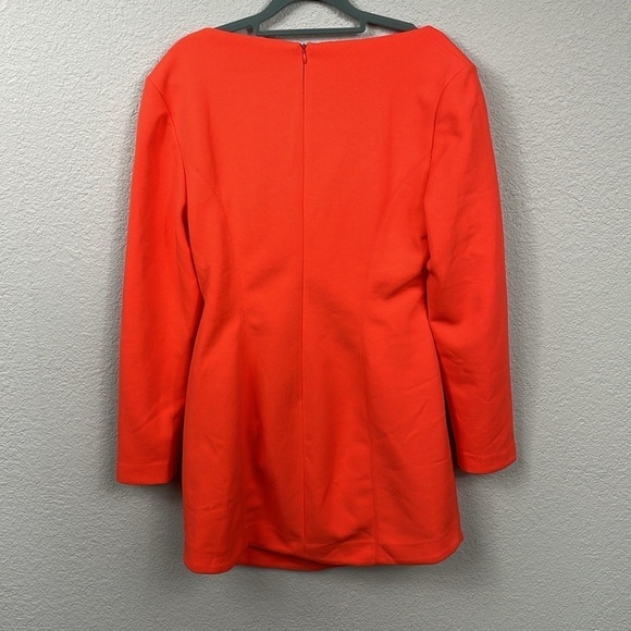 New Misha Hazel Cutout Long Sleeve Cocktail Dress Mini Orange Tangerine Sz 10 - Picture 5 of 11